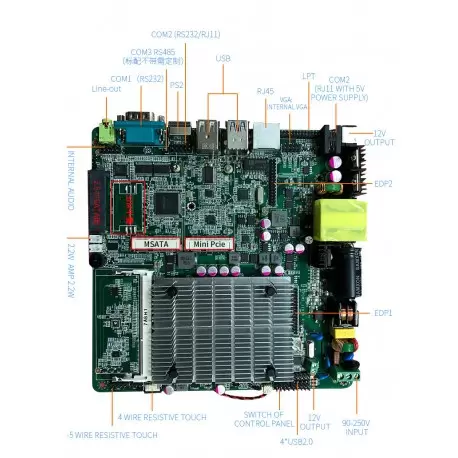 مادربرد 4 هسته ای J1900 بدون فن صنعتی/ 2 پورت سریال / مدل KC5009 محصول کویر کامپیوتر