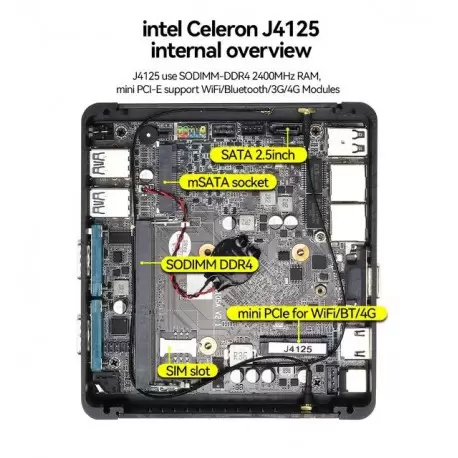 باکس صنعتی و کاربردی و بسیار حرفه ای CPU j4125  با 2پورت لن و 2پورت سریال مدل kc5103- کویرکامپیوتر