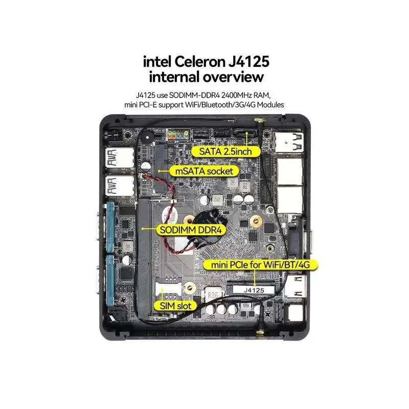 باکس صنعتی و کاربردی و بسیار حرفه ای CPU j4125  با 2پورت لن و 2پورت سریال مدل kc5103- کویرکامپیوتر