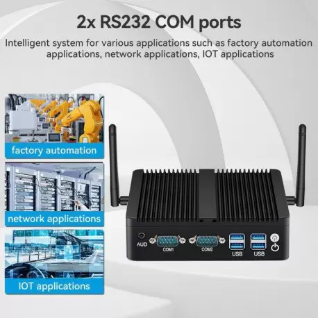 باکس صنعتی و کاربردی و بسیار حرفه ای CPU j4125  با 2پورت لن و 2پورت سریال مدل kc5103- کویرکامپیوتر