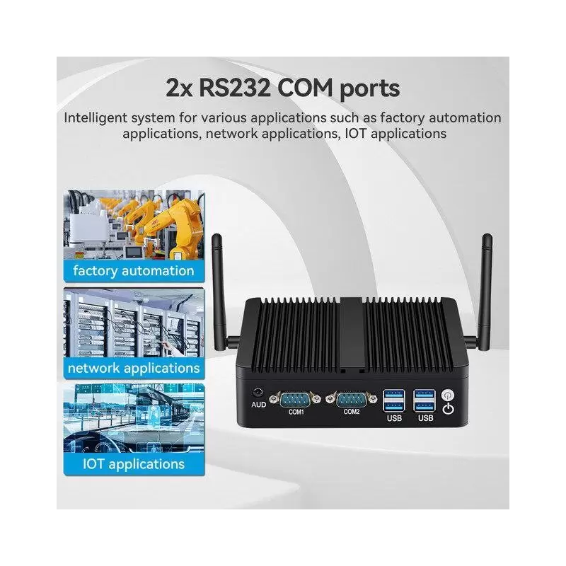 باکس صنعتی و کاربردی و بسیار حرفه ای CPU j4125  با 2پورت لن و 2پورت سریال مدل kc5103- کویرکامپیوتر