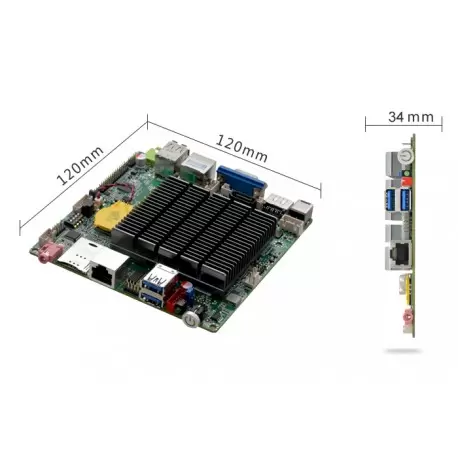 مادربرد 4 هسته ای j4125 سایز 12*12 / یک پورت لن دو پورت کام / ساپورت مستقیم پنل مدل kc5015 - کویر کامپیوتر