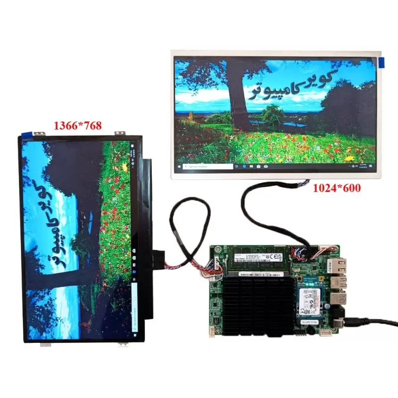 مادربرد 4 هسته ای j4105 بدون فن / یک پورت لن دو پورت کام / دو پورت LVDS ساپورت مستقیم پنل مدل kc5017