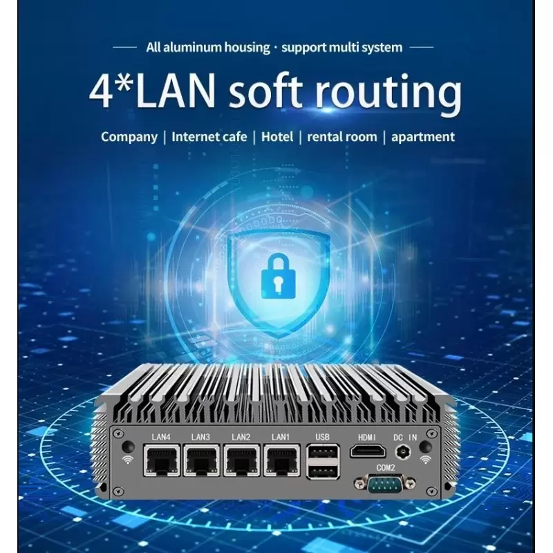 باکس صنعتی و کاربردی و بسیار حرفه ای Box j4125 4Lan philip  با 4پورت لن و 2پورت سریال مدل kc5216