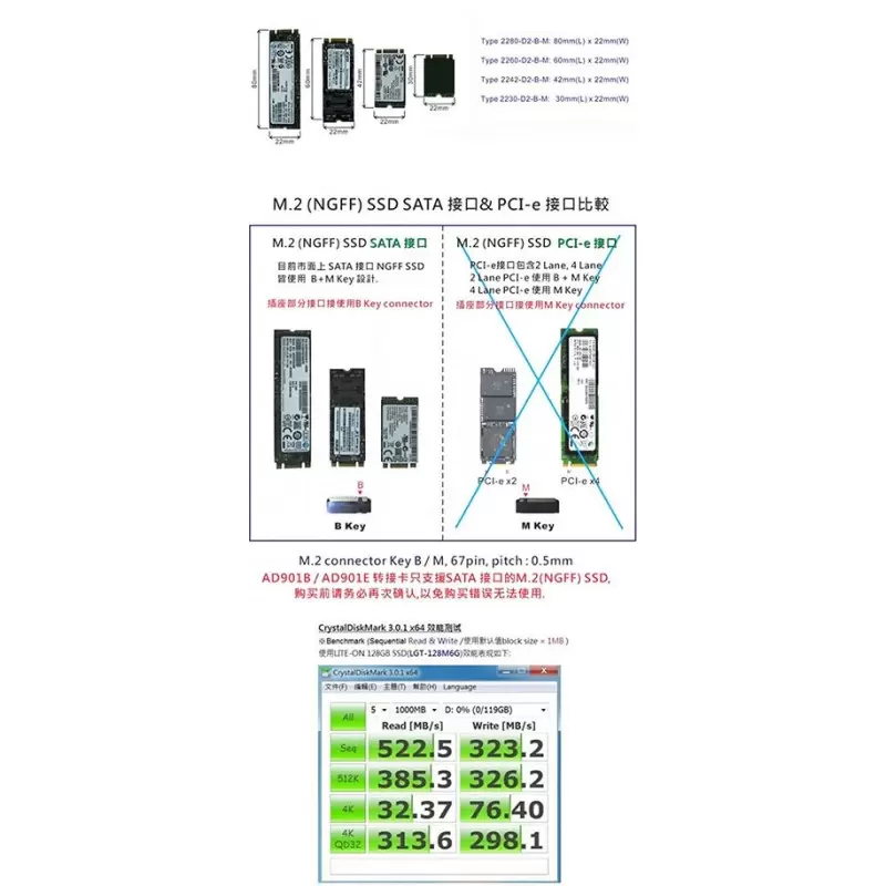 تبدیل M.2NGFF to sata
