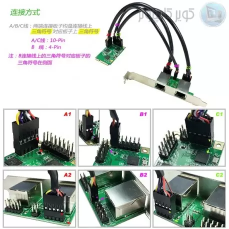 MINI PCI-E to Ethernet 2port board کویرکامپیوتر MINI PCI-E to Ethernet 2port board کویرکامپیوتر